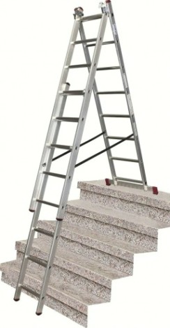 Лестница-стремянка трехсекционная KRAUSE CORDA 3х 8 с дополнительной функцией [013385]