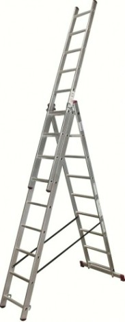 Лестница-стремянка трехсекционная KRAUSE CORDA 3х 9 с дополнительной функцией [013392]