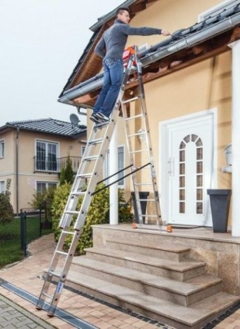 Лестница-стремянка трехсекционная KRAUSE MONTO TRIBILO 3х10 с доп. функцией (129765) [129765]