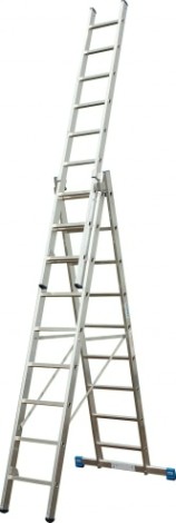 Лестница-стремянка трехсекционная KRAUSE STABILO 3x 9 с доп. функцией [133755]