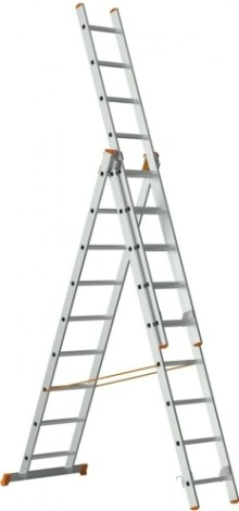 Лестница-стремянка трехсекционная Sarayli 3х 9 PRO, усиленная [4309P]