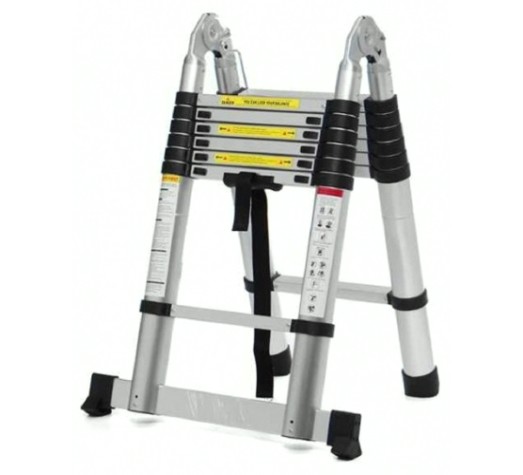 Лестница телескопическая АЛЮМЕТ DTLH3.1 двухсторонняя с шарниром 3,1+3,1 м [DTLH 3.1]