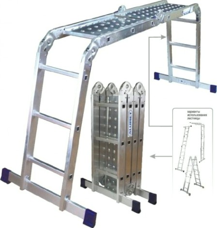 Лестница-трансформер АЛЮМЕТ Т-433 SP стальная платформа [Т433 SP]