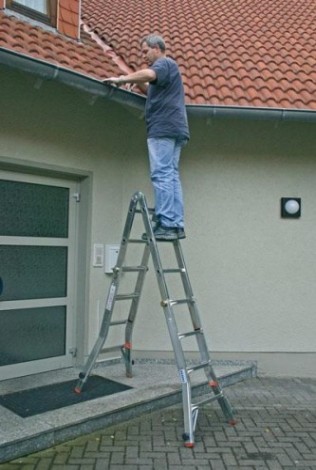 Лестница-трансформер KRAUSE MONTO TELEVARIO 4х4 шарнирная, телескопическая, 4 удлинителя [129970]