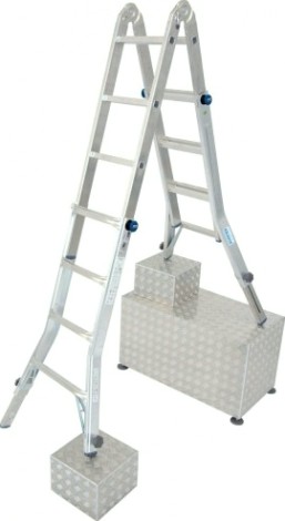 Лестница-трансформер KRAUSE STABILO 4х4 шарнирная, телескопическая, 4 удлинителя [133977]
