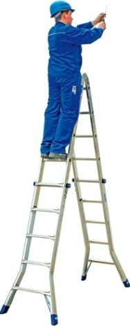 Лестница-трансформер KRAUSE STABILO 4х5 шарнирная, телескопическая [133960]