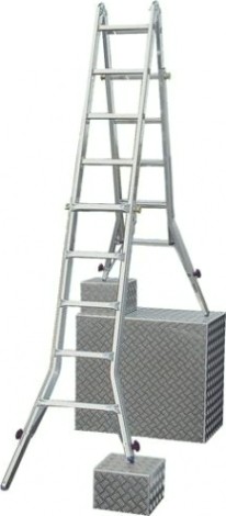 Лестница-трансформер KRAUSE STABILO 4х5 шарнирная, телескопическая, 4 удлинителя [133984]