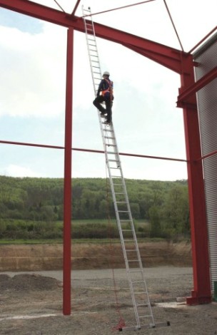 Лестница выдвижная двухсекционная KRAUSE STABILO 2х24 с тросом [800725]