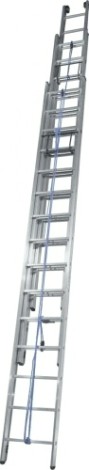 Лестница выдвижная трехсекционная АЛЮМЕТ 3312 3х12 с тросом [3312]