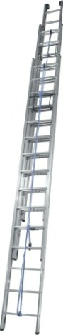 Лестница выдвижная трехсекционная АЛЮМЕТ 3316 3х16 с тросом [3318]