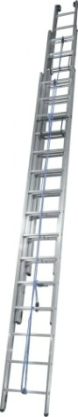 Лестница выдвижная трехсекционная АЛЮМЕТ 3324 3х24 с тросом [3325]