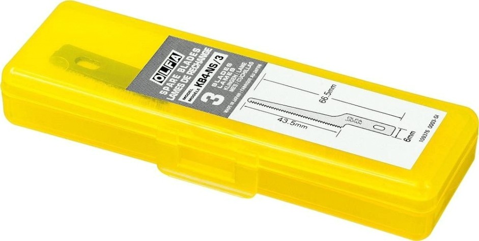 Лезвие для ножа Olfa OL-KB4-NS/3 пильное, 6х66,5(43,5)х0,35 мм, 3 шт
