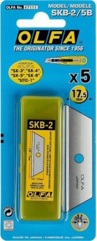 Лезвие для ножа Olfa OL-SKB-2/5B трапециевидное для sk-4, 17,5х72х0,6 мм, 5 шт