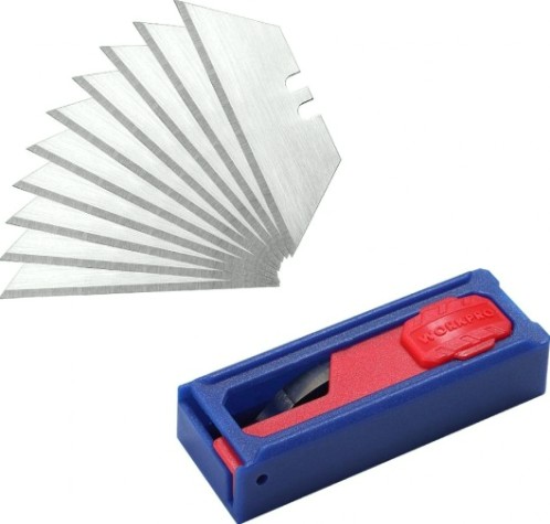 Лезвие для ножа WORKPRO WP213002 sk5 10шт. трапециевидные, в проф. чехле Лезвие для ножа WORKPRO WP213002 sk5 10шт. трапециевидные, в проф. чехле