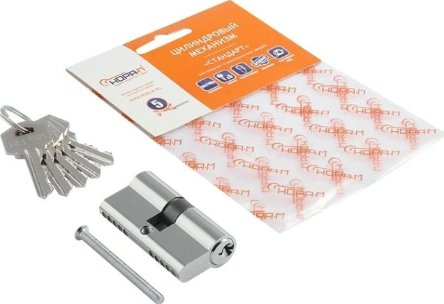 Личинка замка НОРА-М Л-60 (30-30) "Хром" [5373]