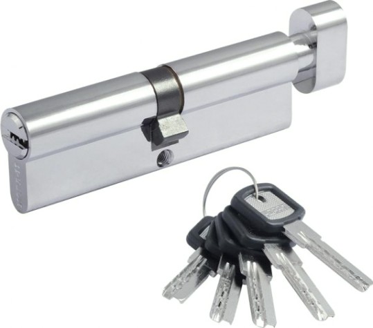 Личинка замка НОРА-М ЛПУВ-100 (50-50) с вертушкой "Хром" [7188]