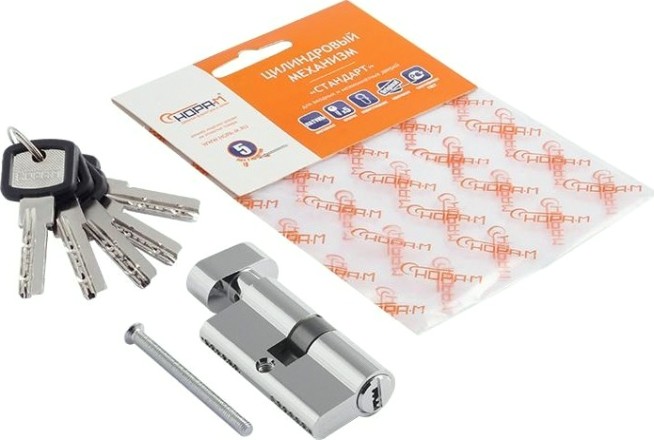 Личинка замка НОРА-М ЛПУВ-60 (30-30) с вертушкой "Хром" [5357]