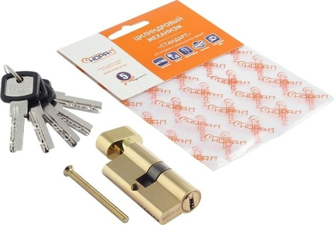 Личинка замка НОРА-М ЛПУВ-60 (30-30) с вертушкой "Золото" [5354]