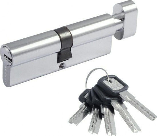 Личинка замка НОРА-М ЛПУВ-90 (45-45) с вертушкой "Хром" [6630]