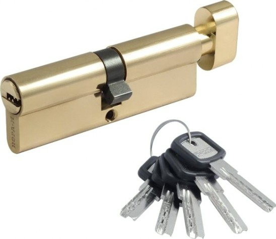 Личинка замка НОРА-М ЛПУВ-90 (45-45) с вертушкой "Золото" [6628]