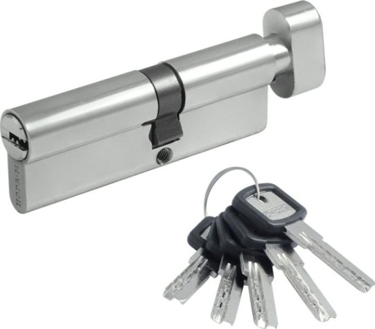 Личинка замка НОРА-М ЛПУВ-90 (50-40в) асимметр. с вертушкой "Хром" [12697]