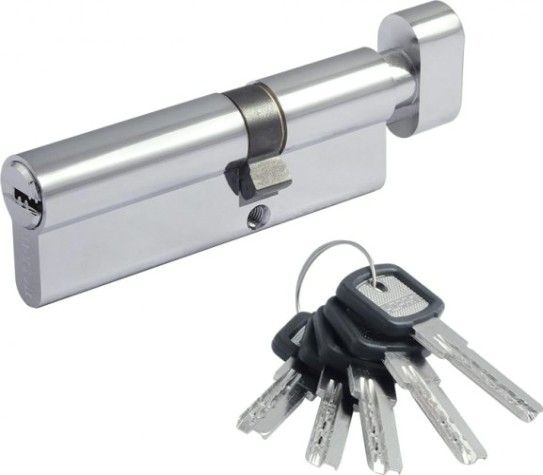 Личинка замка НОРА-М ЛПУВ-90 (55-35в) асимметр. с вертушкой "Хром" [11436]