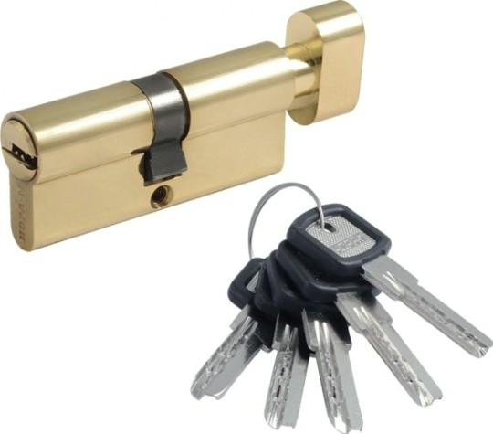 Личинка замка НОРА-М ЛПУВ.УК-70 (35-35) с вертушкой "Золото" [14868]