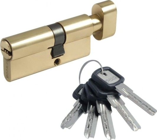 Личинка замка НОРА-М ЛПУВ.УК-70 (40-30в) асимметр. с вертушкой "Латунь" [16764]