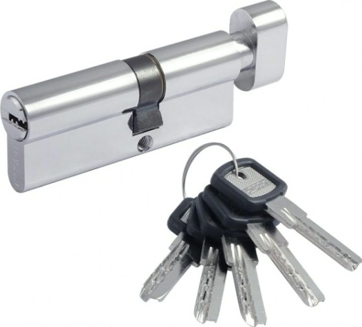 Личинка замка НОРА-М ЛПУВ.УК-80 (45-35в) асимметр. с вертушкой "Хром" [15080]