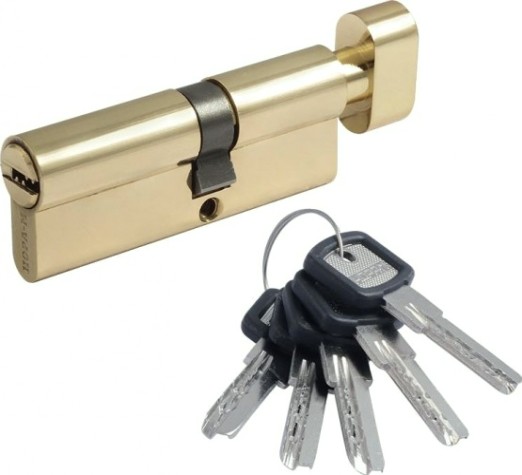 Личинка замка НОРА-М ЛПУВ.УК-80 (45-35в) асимметр. с вертушкой "Золото" [15079]