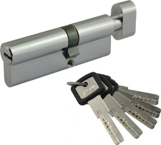 Личинка замка НОРА-М ЛПУВ.УК-90 (50-40в) асимметр. с вертушкой "Хром" [15424]