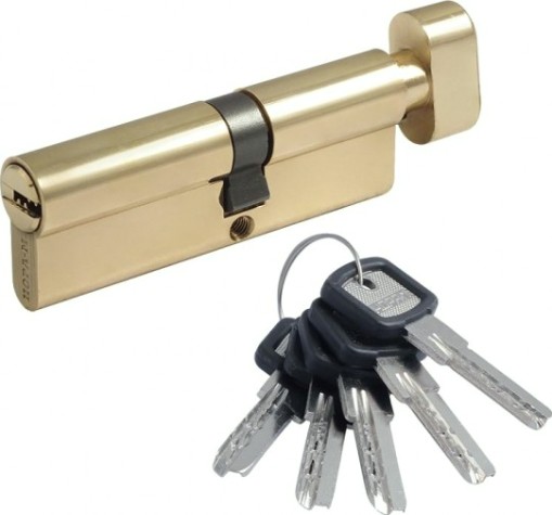 Личинка замка НОРА-М ЛПУВ.УК-90 (50-40в) асимметр. с вертушкой "Латунь" [16108]