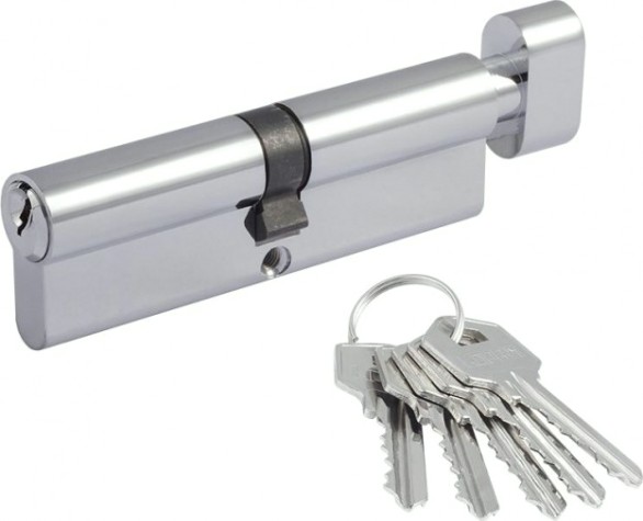 Личинка замка НОРА-М ЛУВ-90 (45-45) с вертушкой "Хром" [6658]