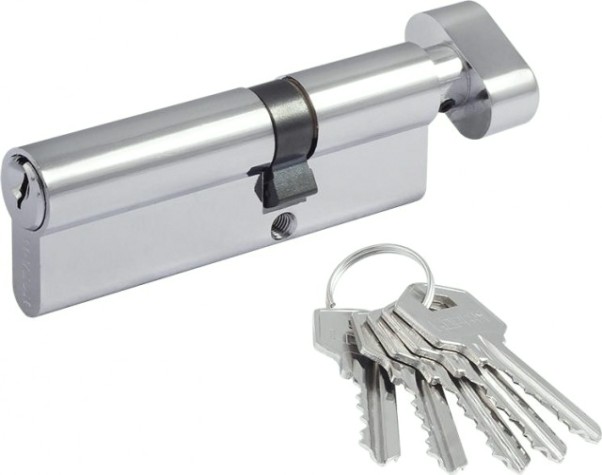 Личинка замка НОРА-М ЛУВ-90 (55-35в) асимметр. с вертушкой "Хром" [11870]