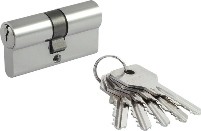 Личинка замка НОРА-М STD Al Л-60 (30-30) "Хром" [15201]