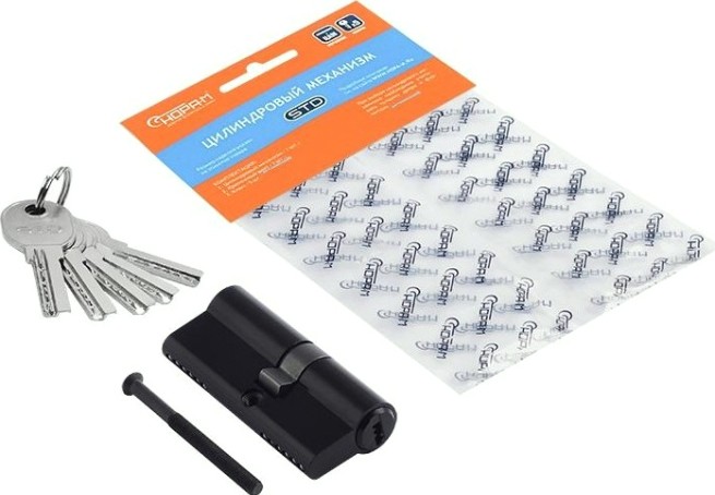 Личинка замка НОРА-М STD Al Л-70 (40-30) ассиметр. "Черная" [19042]