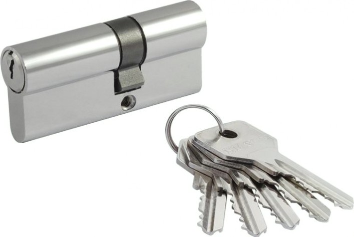 Личинка замка НОРА-М STD Al Л-70 (40-30) ассиметр. "Хром" [15322]