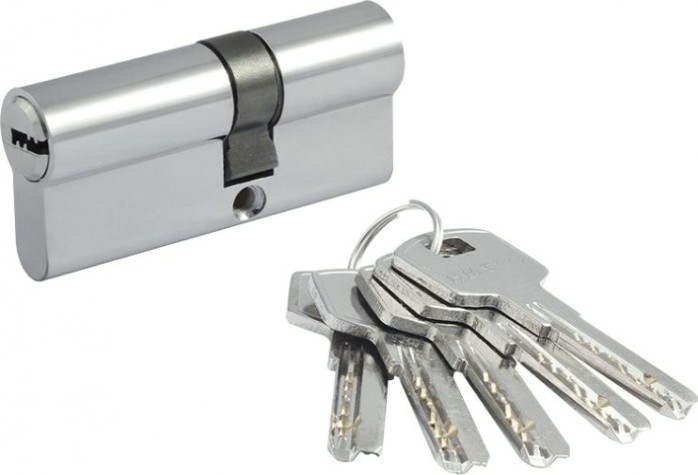 Личинка замка НОРА-М STD Al Л-70 (40-30) ассиметр. "Хром" [19041]