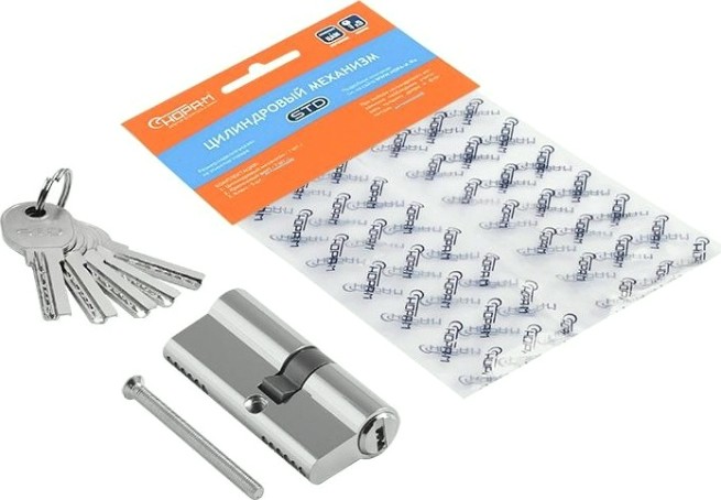 Личинка замка НОРА-М STD Al Л-70 (40-30) ассиметр. "Хром" [19041]