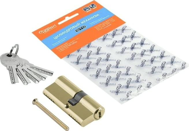 Личинка замка НОРА-М STD Al Л-70 (40-30) ассиметр. "Золото" [19040]