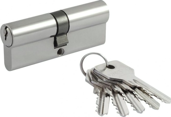 Личинка замка НОРА-М STD Al Л-80 (40-40) "Хром" [15277]