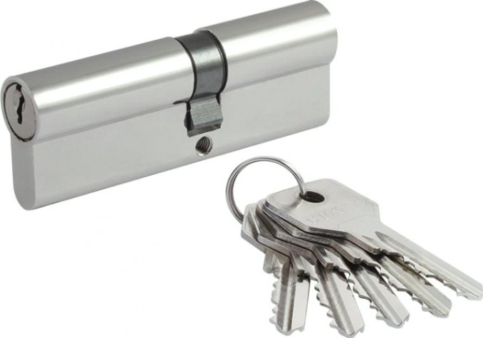 Личинка замка НОРА-М STD Al Л-80 (45-35) ассиметр. "Хром" [15324]