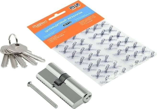 Личинка замка НОРА-М STD Al Л-80 (45-35) ассиметр. "Хром" [15324]