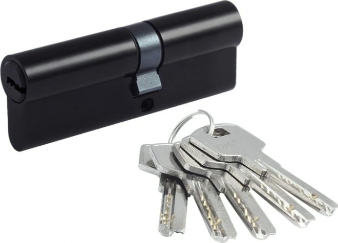 Личинка замка НОРА-М STD Al Л-90 (50-40) ассиметр. "Черная" [19053]