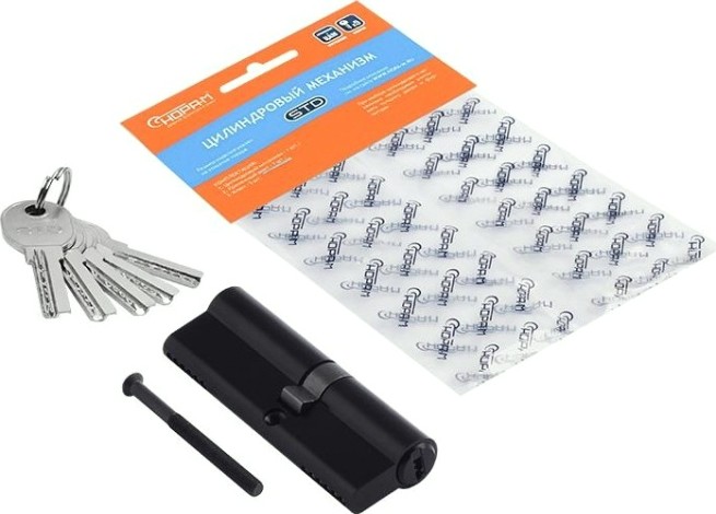 Личинка замка НОРА-М STD Al Л-90 (50-40) ассиметр. "Черная" [19053]