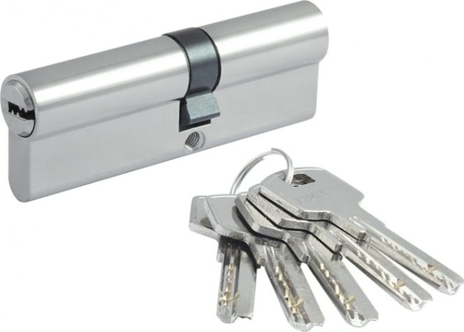 Личинка замка НОРА-М STD Al Л-90 (50-40) ассиметр. "Хром" [19052]