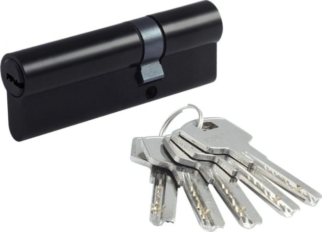 Личинка замка НОРА-М STD Al Л-90 (55-35) ассиметр. "Черная" [19056]