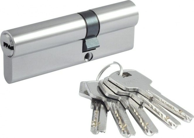 Личинка замка НОРА-М STD Al Л-90 (55-35) ассиметр. "Хром" [19055]