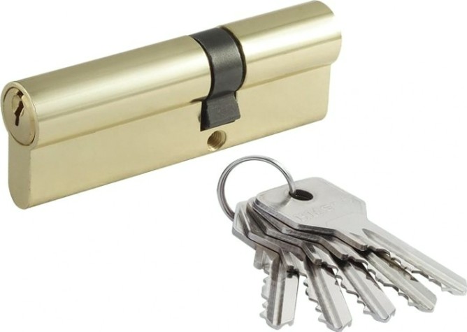 Личинка замка НОРА-М STD Al Л-90 (55-35) ассиметр. "Золото" [15278]