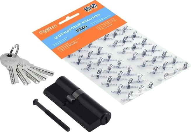 Личинка замка НОРА-М STD Al ЛП-80 (45-35) ассиметр. "Черная" [19047]